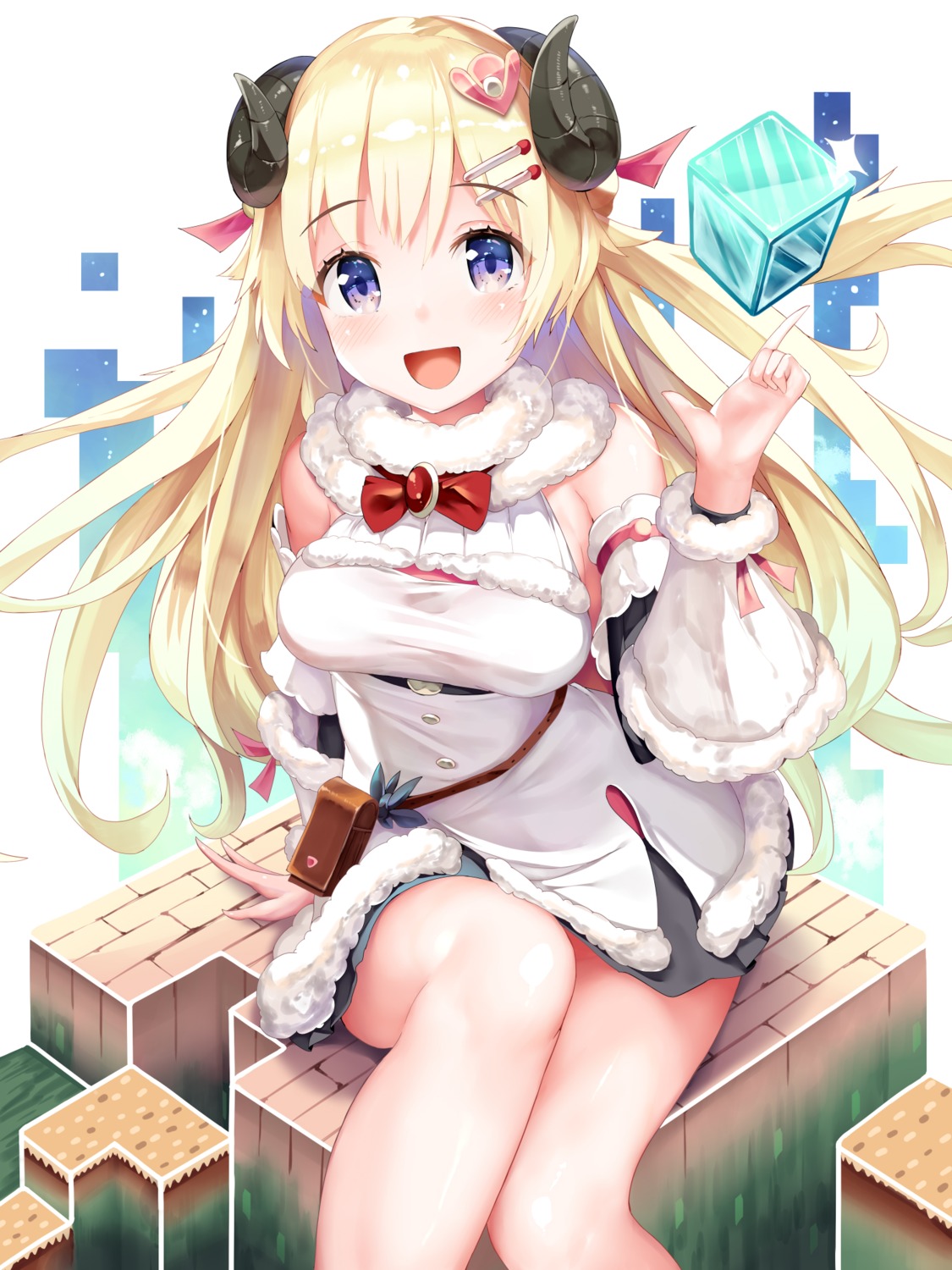 hololive, horns, mogmog, tsunomaki_watame