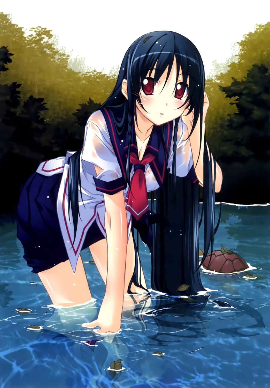 hata_seika, hitoyume, kurashima_tomoyasu, see_through, seifuku, wet_clothes