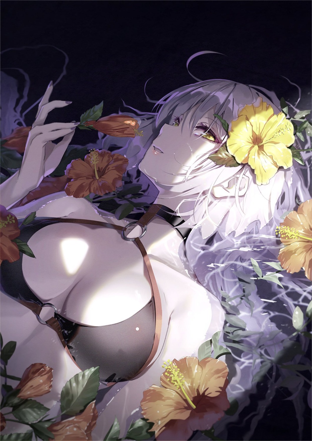 bikini_top, cleavage, fate/grand_order, jeanne_d'arc, jeanne_d'arc_(fate), swimsuits, tsurukame, wet