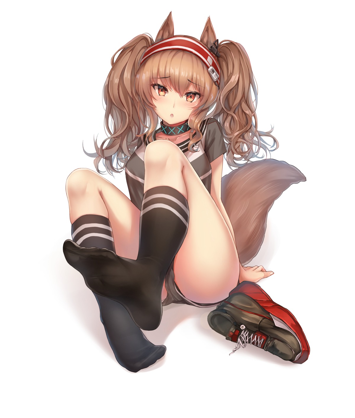angelina_(arknights), animal_ears, arknights, feet, pantsu, tail, yuemanhuaikong