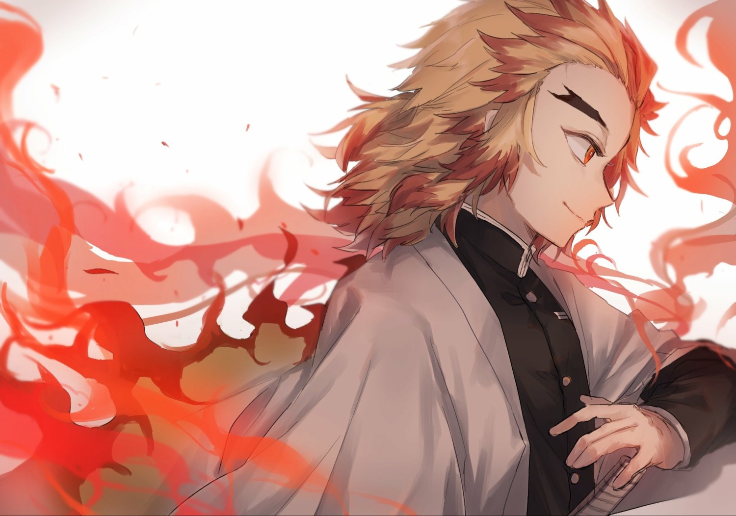 kimetsu_no_yaiba, male, oyuyu, rengoku_kyoujurou, uniform