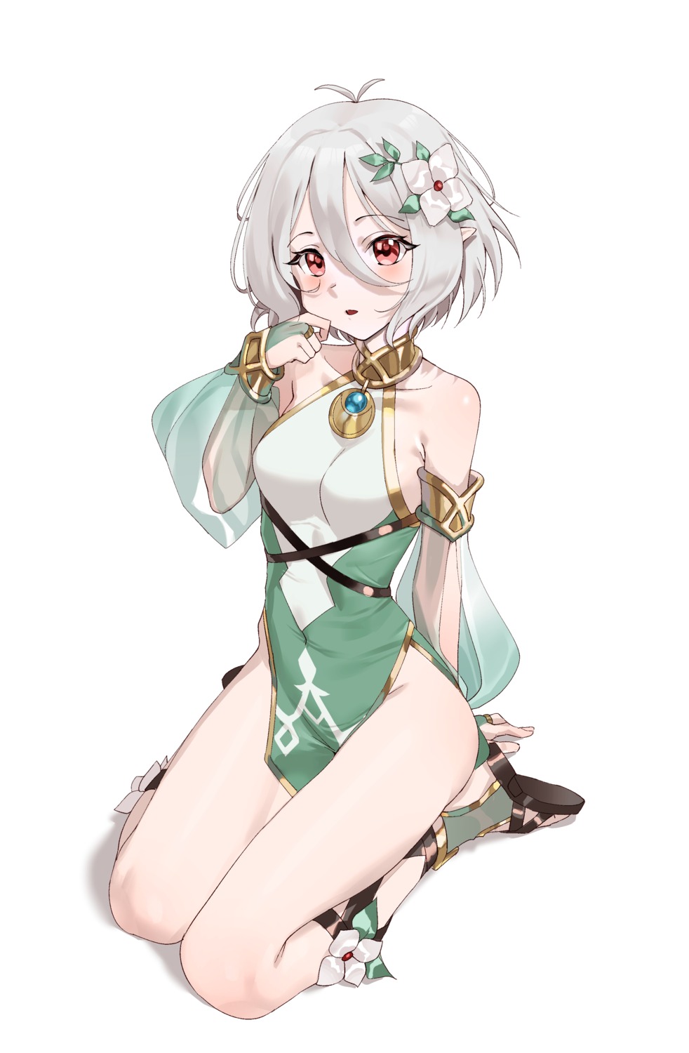 dress, gdd_(vkejr702), kokkoro, pointy_ears, princess_connect!, princess_connect!_re:dive