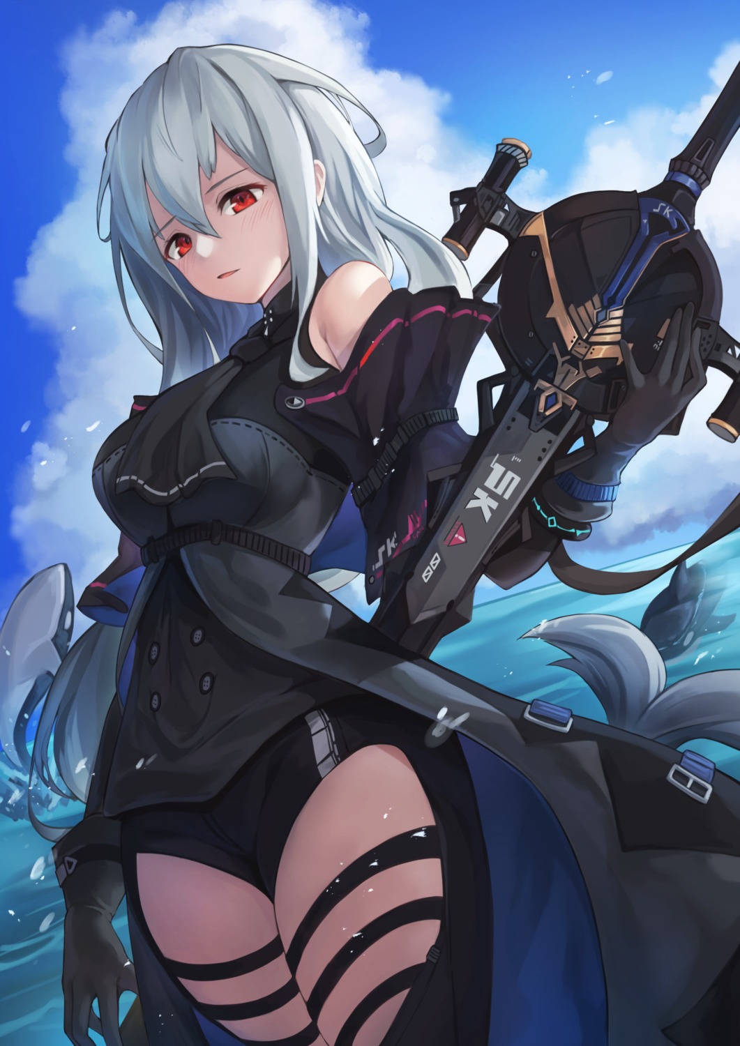 arknights, garter, miso_(b7669726), skadi_(arknights), sword