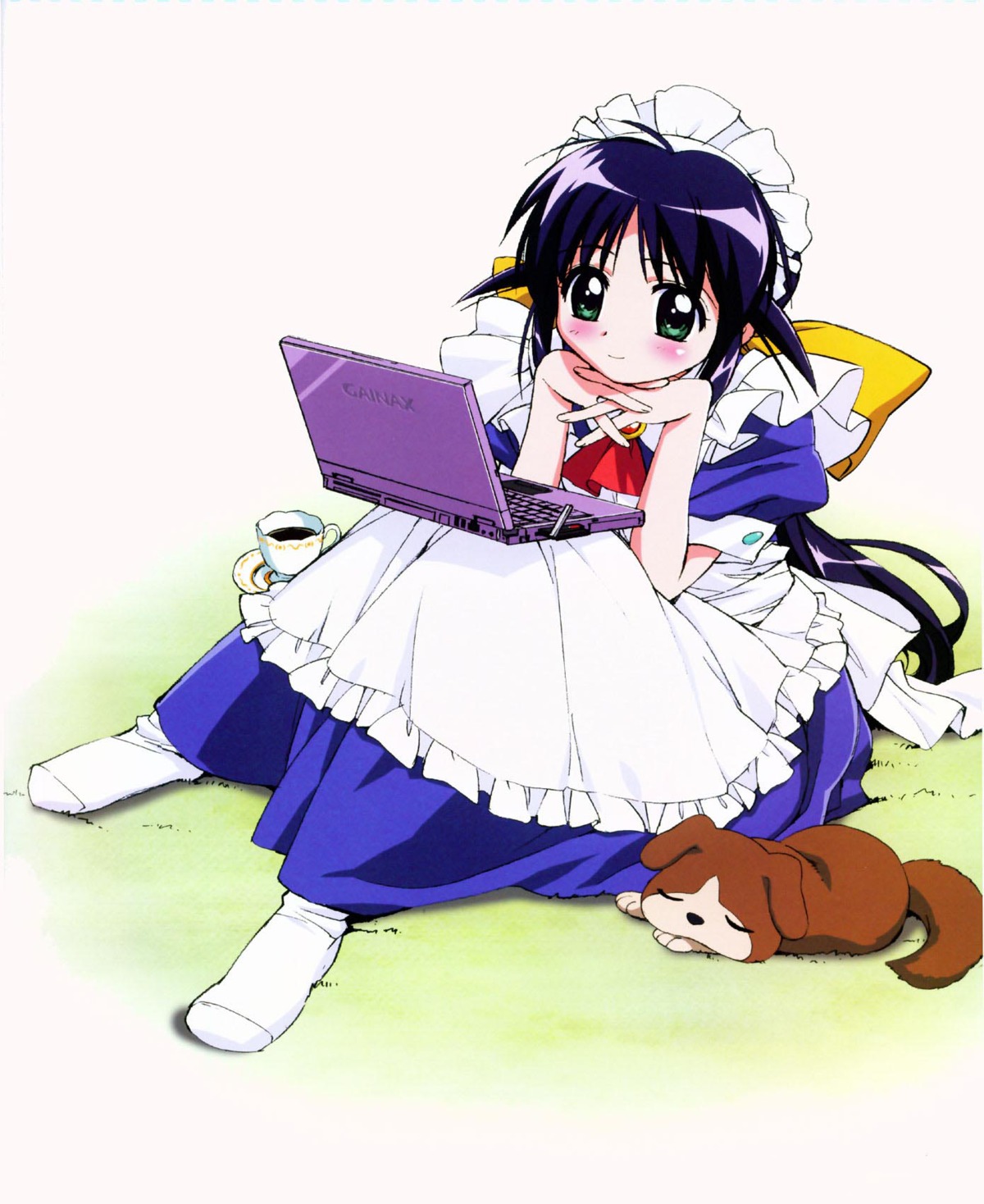 andou_mahoro, guri_(mahoromatic), mahoromatic, maid, takamura_kazuhiro