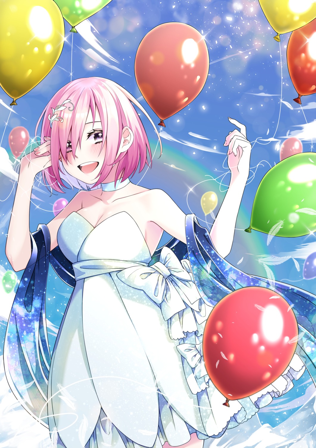 chun_xia, cleavage, dress, fate/grand_order, mash_kyrielight, no_bra