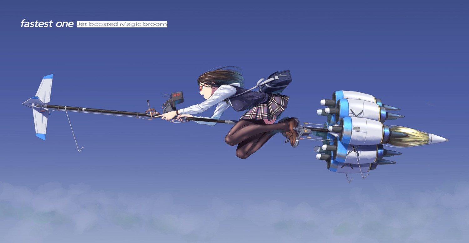 megane, nenchi, seifuku, skirt_lift, thighhighs