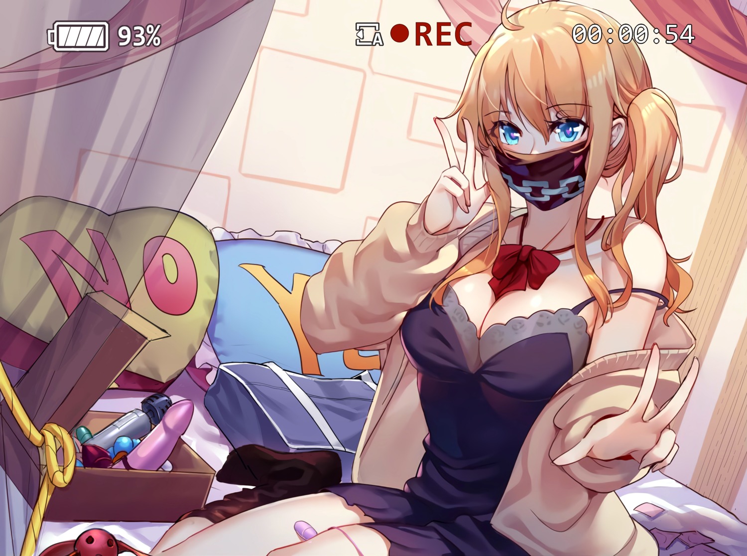 aer_(tengqiu), cleavage, lingerie, see_through, sweater, zhanjianshaonv