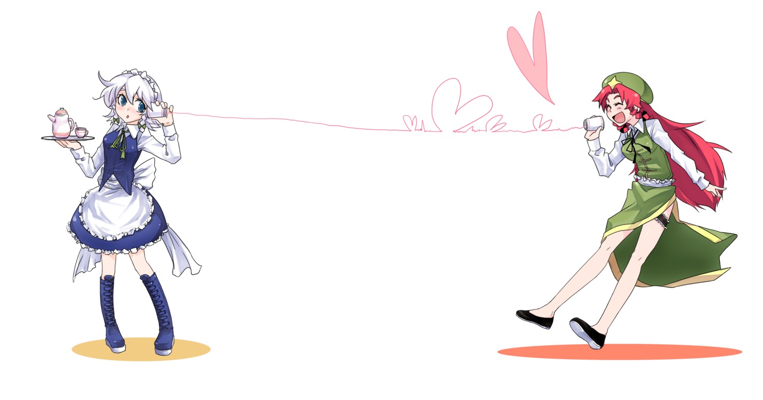 hong_meiling, izayoi_sakuya, tima, touhou
