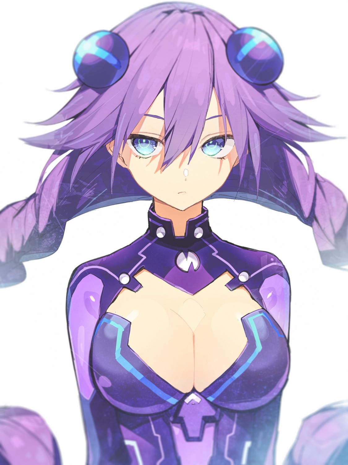 blancpig_yryr, bodysuit, choujigen_game_neptune, cleavage, purple_heart