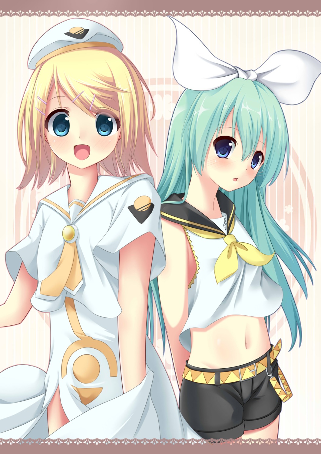 alice_carroll, aria, bananatsukis, crossover, dress, kagamine_rin, seifuku, vocaloid