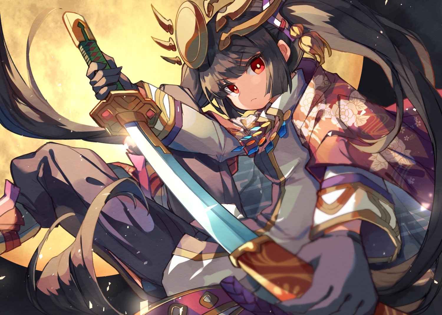 japanese_clothes, kuuron, puzzle_&_dragons, sword