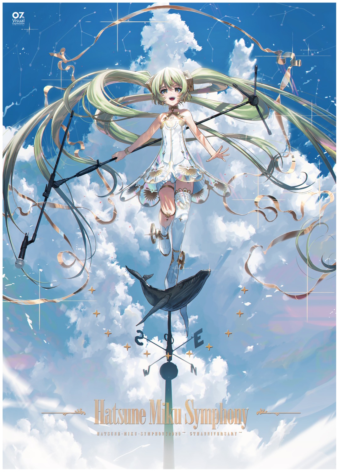costor32, dress, garter, gramophone_miku, hatsune_miku, hatsune_miku_symphony, see_through, thighhighs