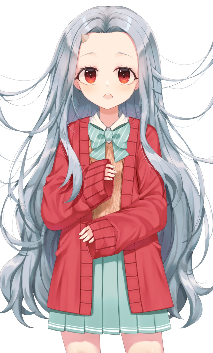 boku_no_hero_academia, eri_(boku_no_hero_academia), horns, seifuku, sweater, yeorem
