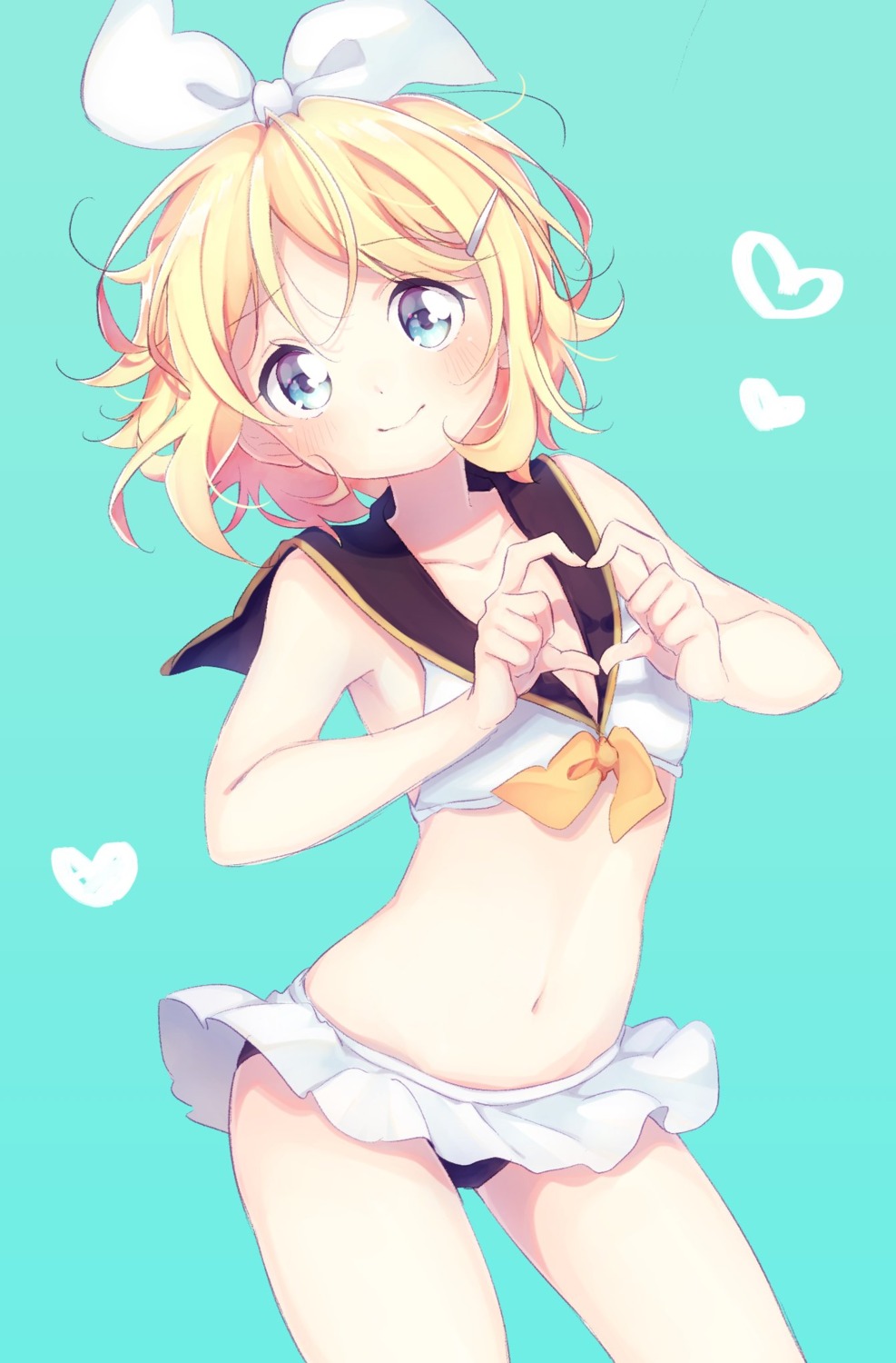 aizaki_(aizkaizk), bikini, cleavage, kagamine_rin, swimsuits, vocaloid