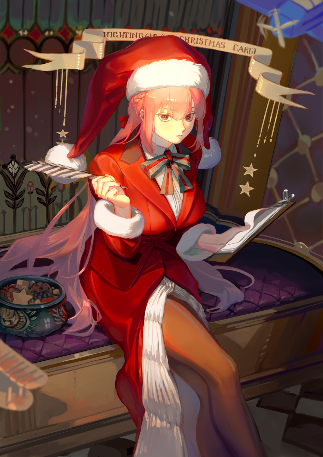 christmas, fate/grand_order, florence_nightingale_(fate), pantyhose, taro-k