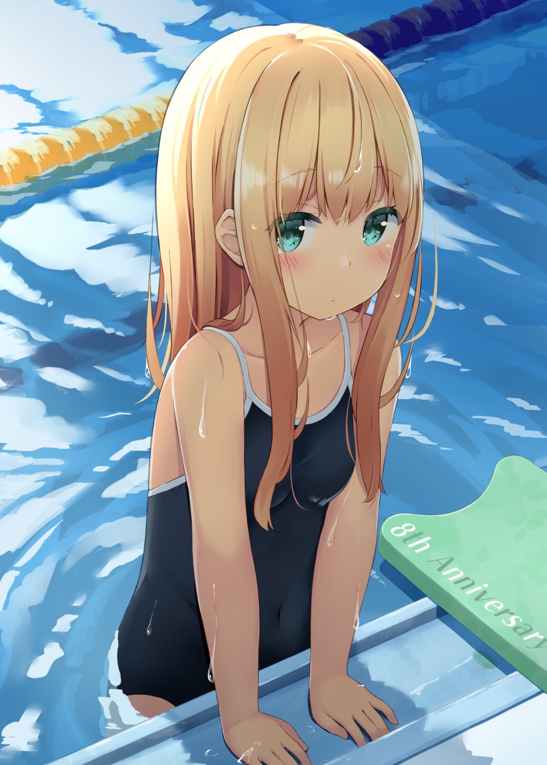 koto_hana_be, school_swimsuit, swimsuits, wet