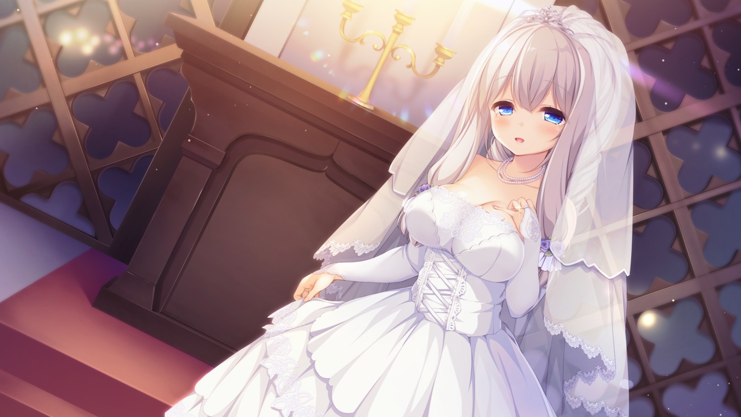 dress, game_cg, kimihara_yua, mikagami_mamizu, pieces/wataridori_no_somnium, pieces/yurikago_no_canaria, wedding_dress, whirlpool