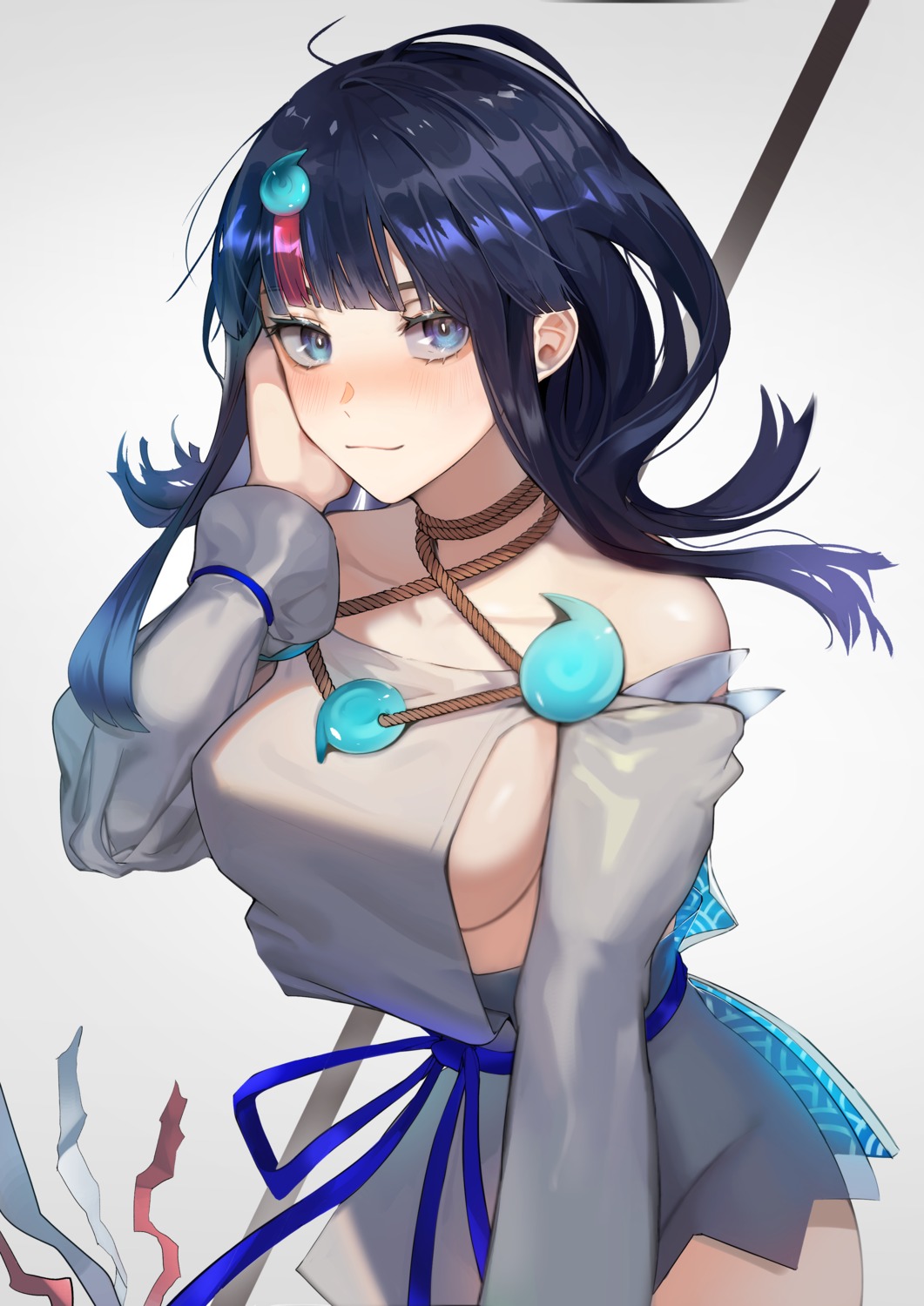 cizzi, fate/requiem, japanese_clothes, no_bra, utsumi_erice, weapon