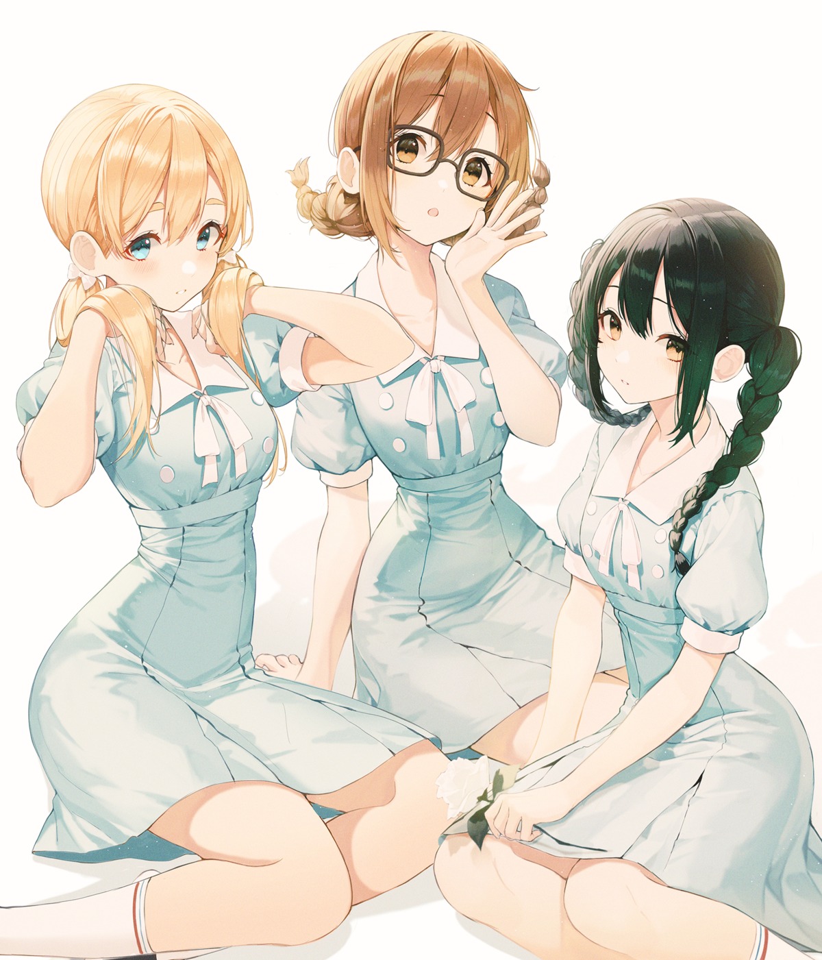 hirasawa_yui, k-on!, kotobuki_tsumugi, megane, nakano_azusa, pro-p, seifuku