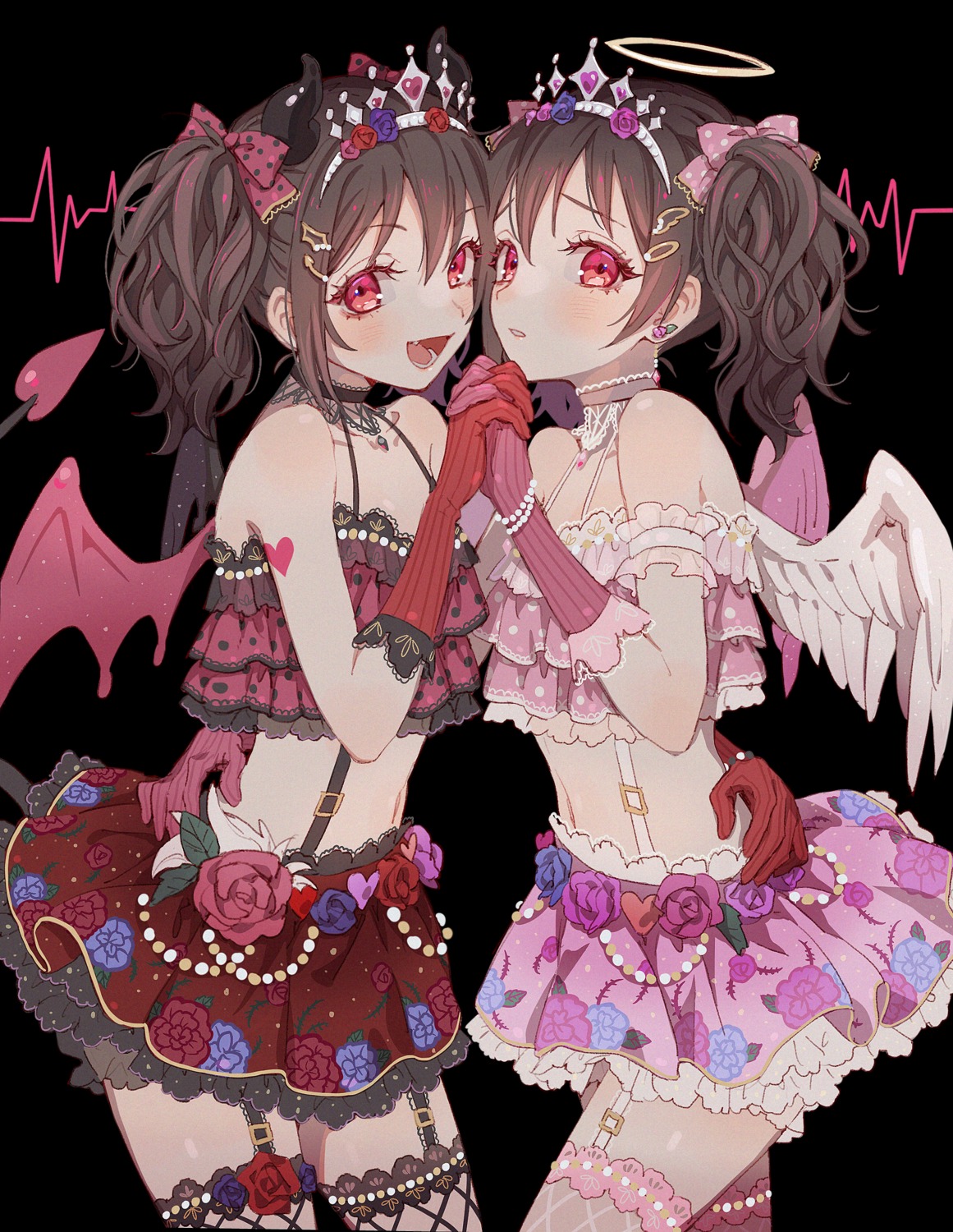 angel, devil, fishnets, horns, io_(sinking=carousel), love_live!, love_live!_(series), stockings