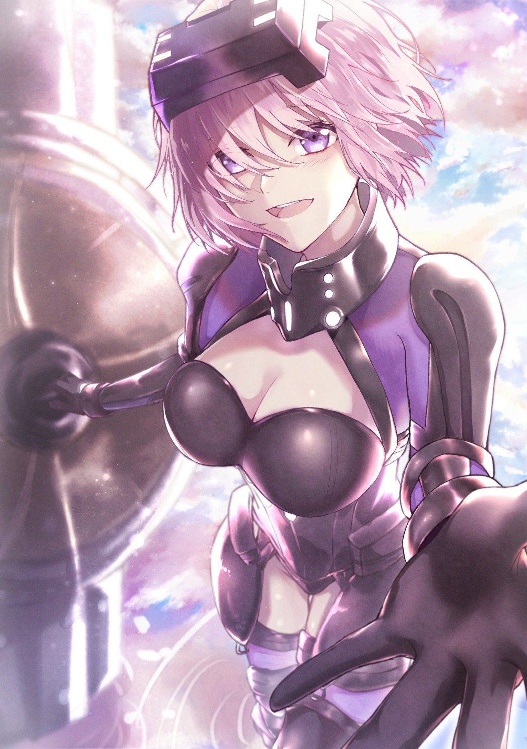 chiyuyu_18, cleavage, fate/grand_order, leotard, mash_kyrielight, thighhighs