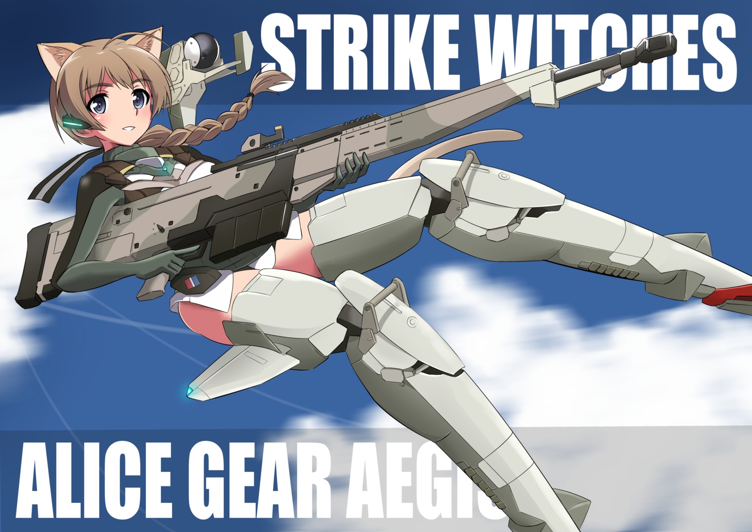 animal_ears, gun, lynette_bishop, mecha_musume, nekomimi, strike_witches, tail, tricky_46