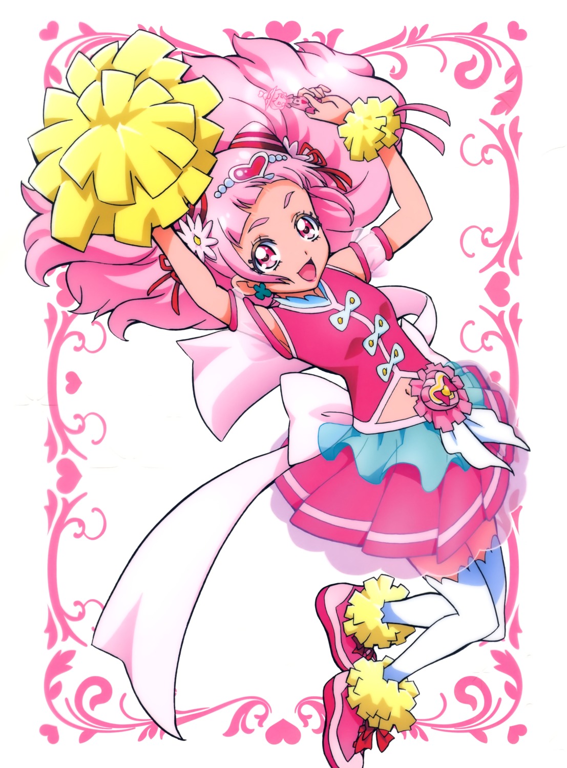 cheerleader, hugtto!_precure, itaoka_nishiki, nono_hana, precure, see_through, thighhighs
