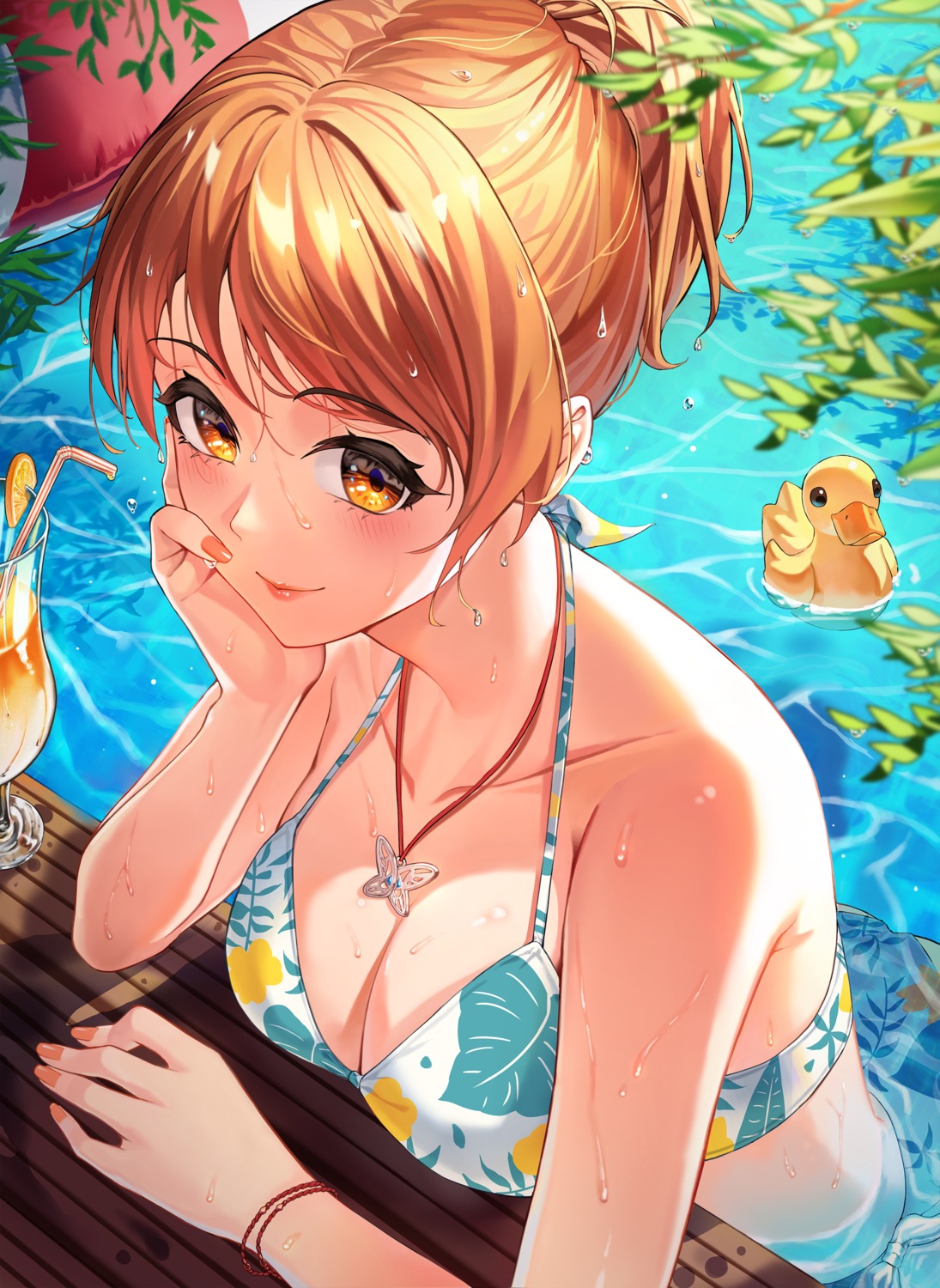 bikini, cleavage, houjou_karen, mincho, swimsuits, the_idolm@ster, the_idolm@ster_cinderella_girls, wet
