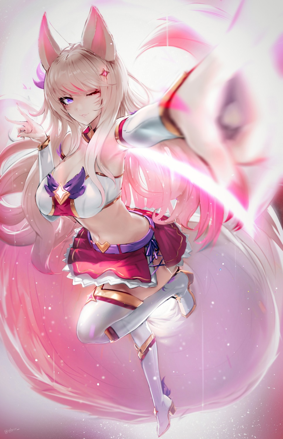 ahri, animal_ears, cleavage, ehrrr, heels, kitsune, league_of_legends, no_bra