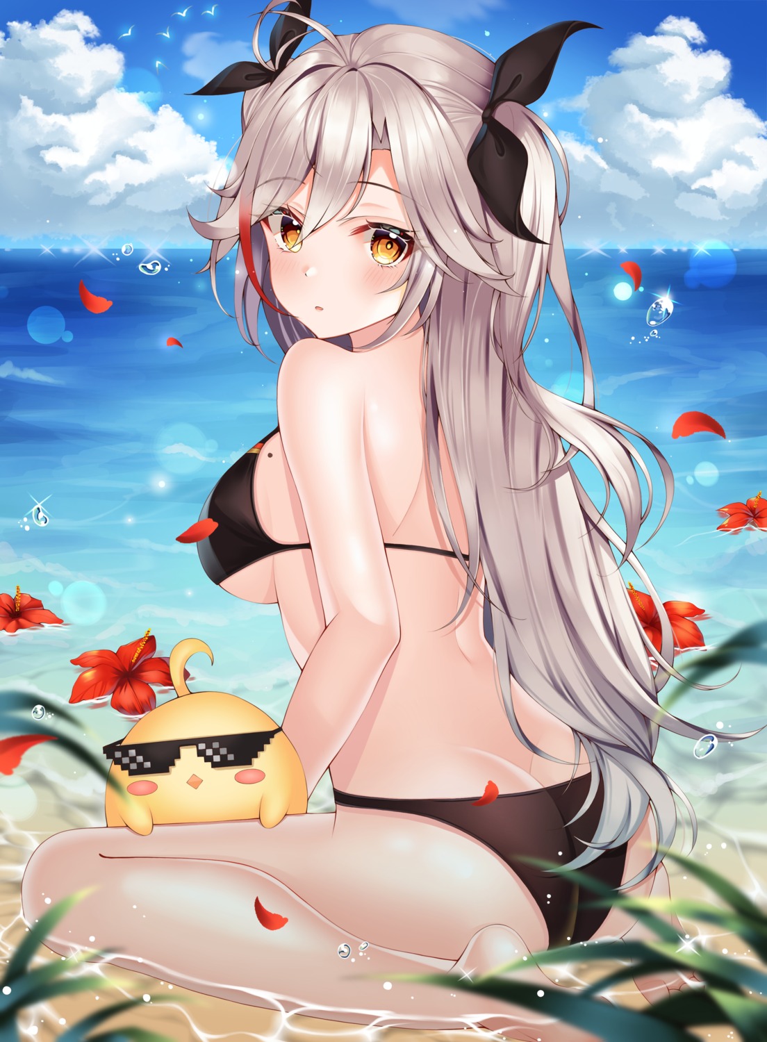 ass, azur_lane, bikini, manjuu_(azur_lane), megane, prinz_eugen_(azur_lane), ssong2, swimsuits