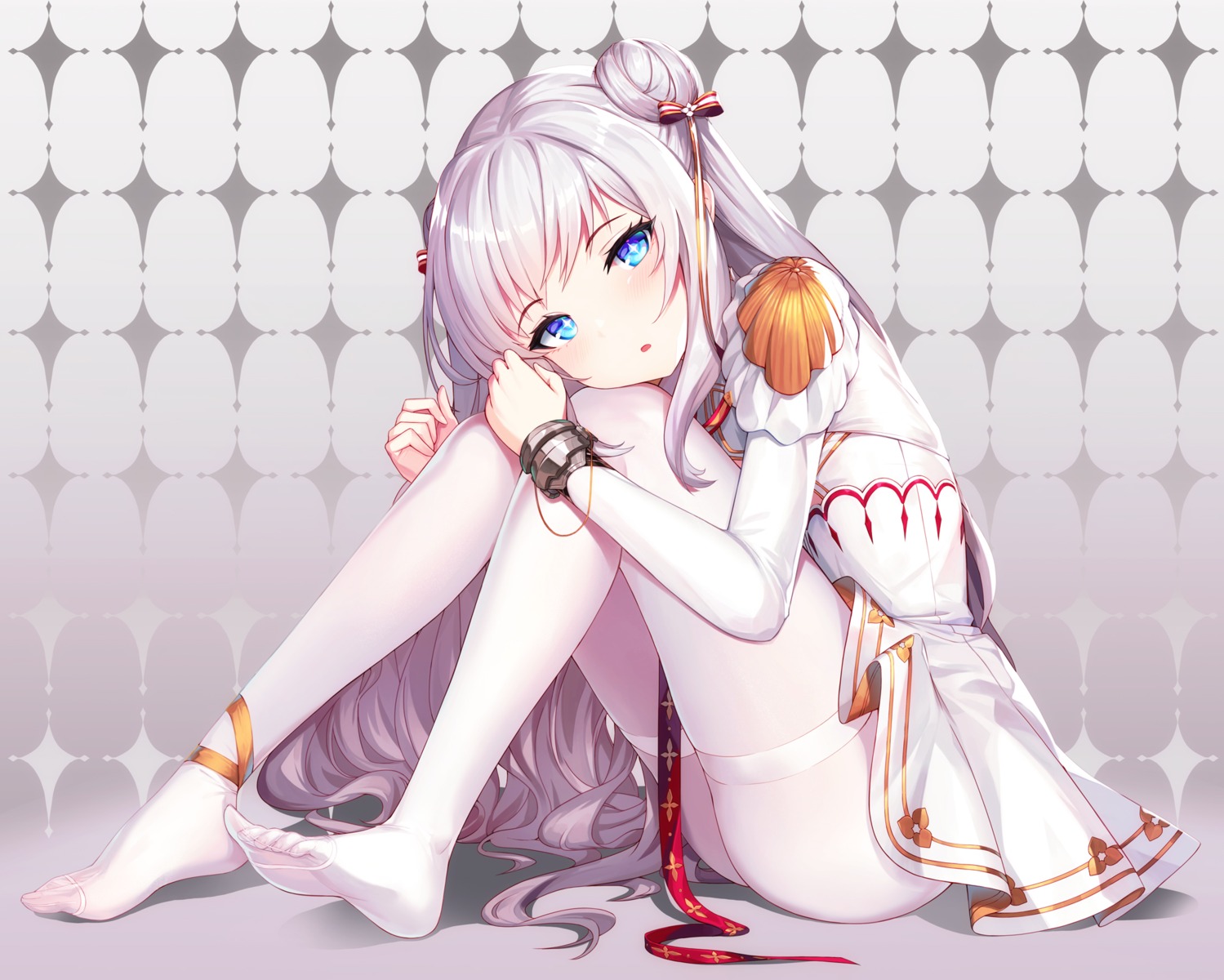 azur_lane, btraphen, feet, le_malin_(azur_lane), pantyhose, skirt_lift, uniform