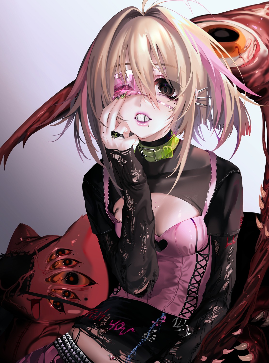 eyepatch, lilith_(unxi), monster, torn_clothes, unxi