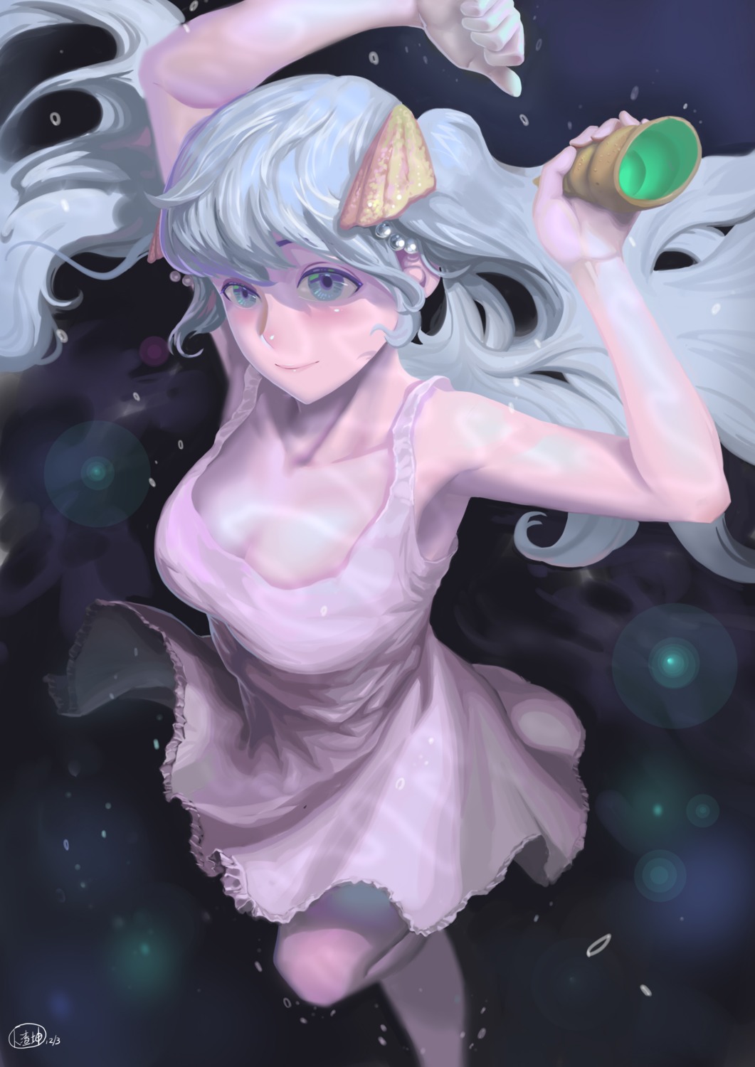 cleavage, dress, no_bra, skirt_lift, summer_dress, zymv587