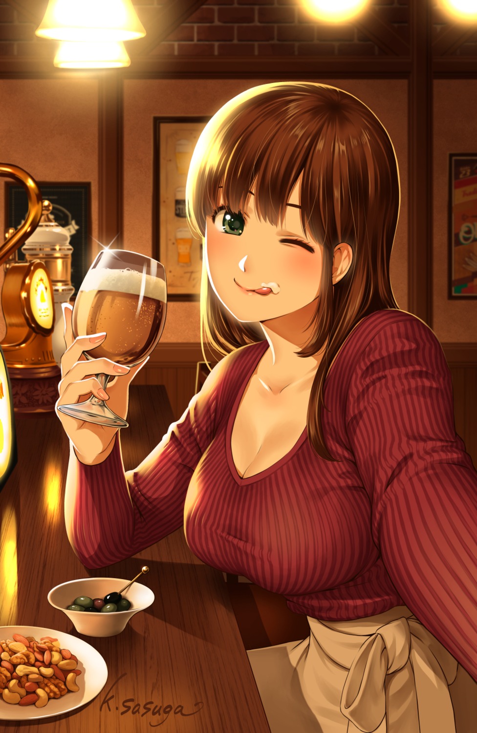cleavage, domestic_na_kanojo, sasuga_kei, signed, sweater, tachibana_hina