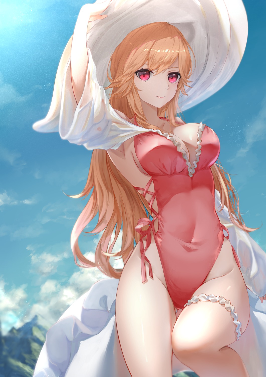azur_lane, cleavage, garter, hitsuji_(sheepsb22), richelieu_(azur_lane), swimsuits