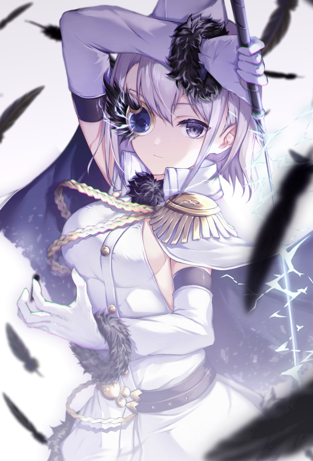 eyepatch, fuchi_(0616tk), izumi_kanagi, magia_record:_mahou_shoujo_madoka_magica_gaiden, mahou_shoujo_madoka_magica, sword, uniform