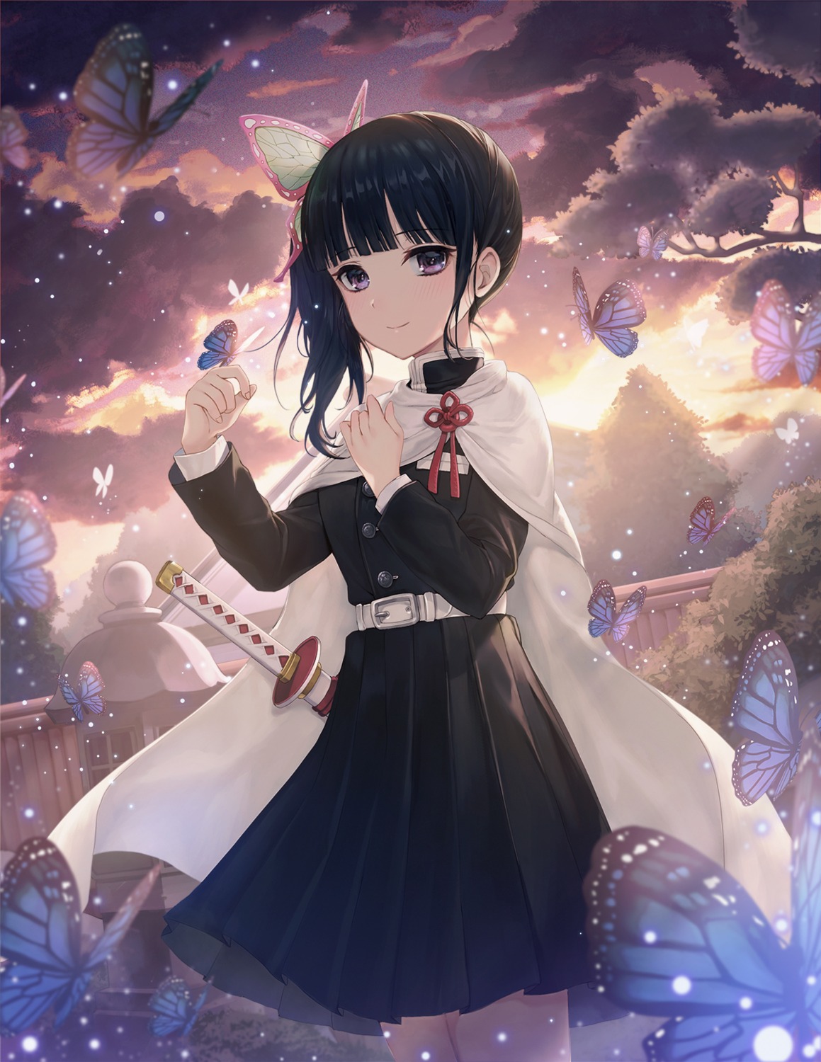 kimetsu_no_yaiba, rwael, sword, tsuyuri_kanao, uniform