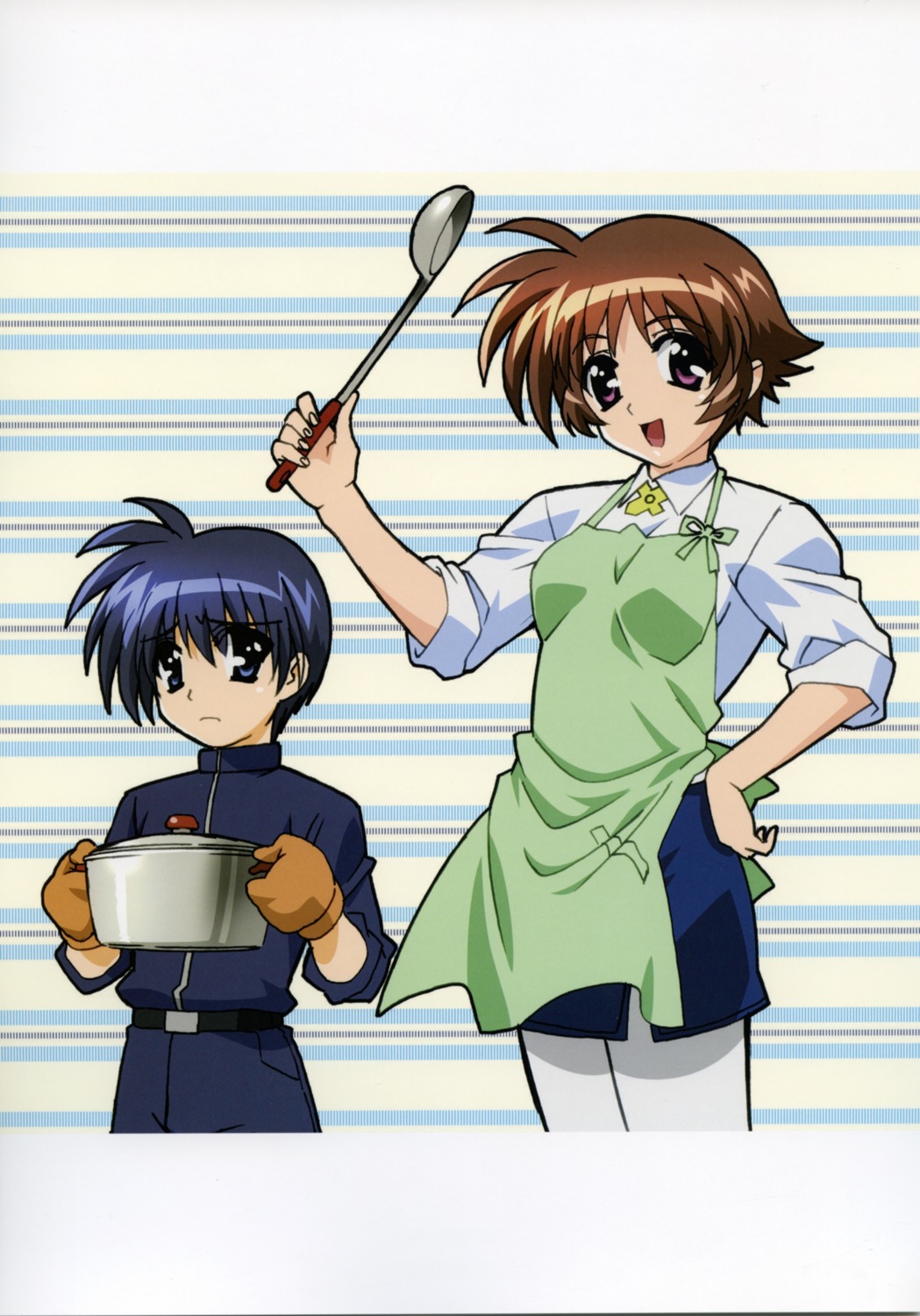 amy_limiette, chrono_harlaown, mahou_shoujo_lyrical_nanoha, okuda_yasuhiro, pantyhose