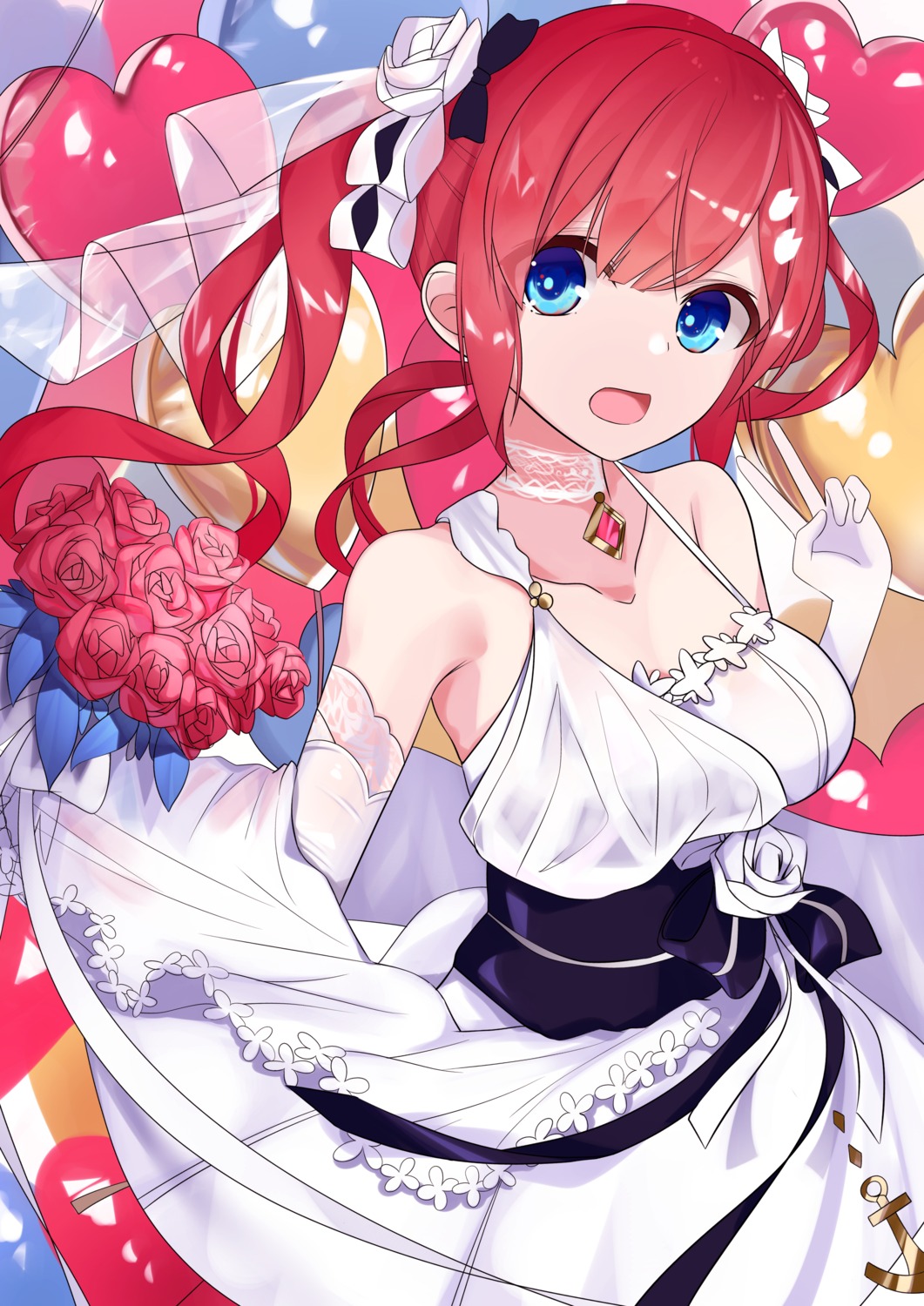 azur_lane, dau4a, dress, no_bra, san_diego_(azur_lane), skirt_lift, wedding_dress