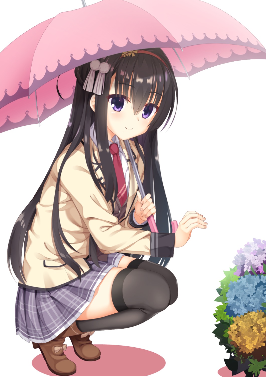 log_(8kumagawa), nijouin_hazuki, riddle_joker, seifuku, thighhighs, umbrella