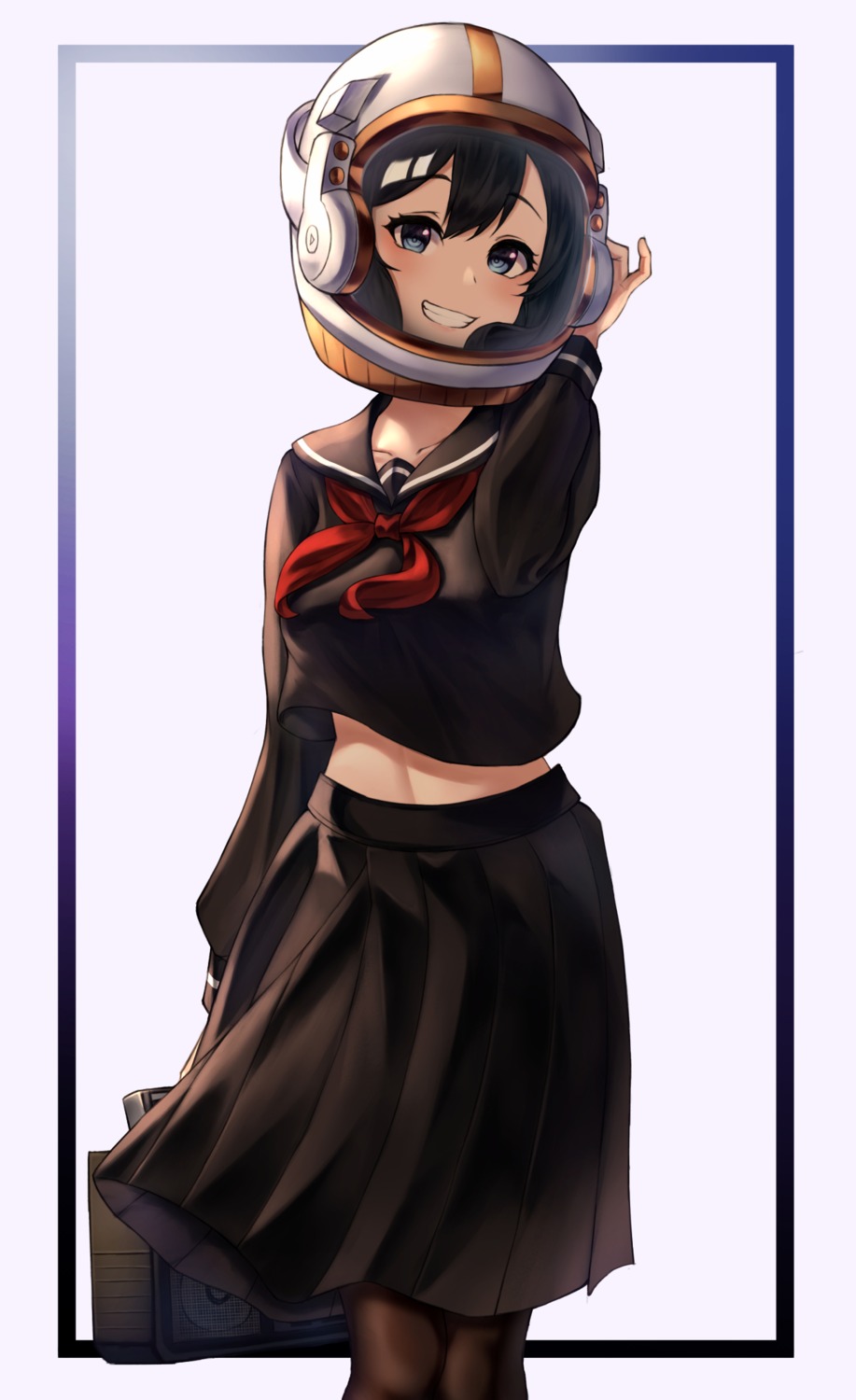 angdo_(kakajo26), headphones, seifuku