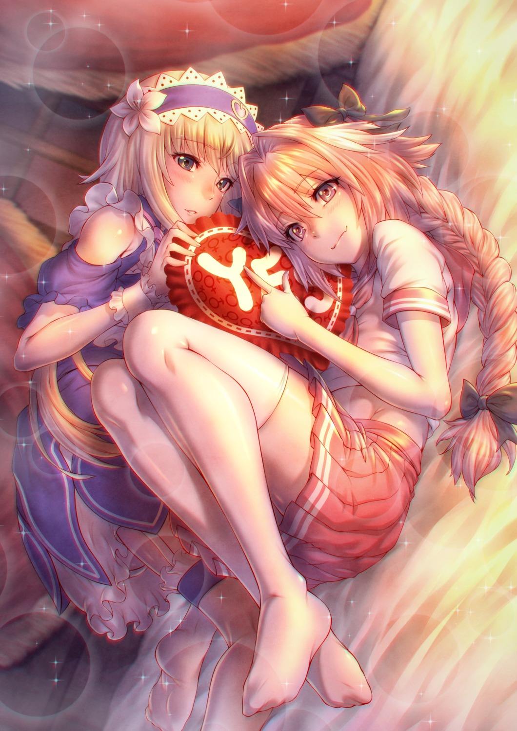 astolfo_(fate), chevalier_d'eon_(fate/grand_order), fate/grand_order, feet, kuroshio_(zung-man), seifuku, skirt_lift, thighhighs