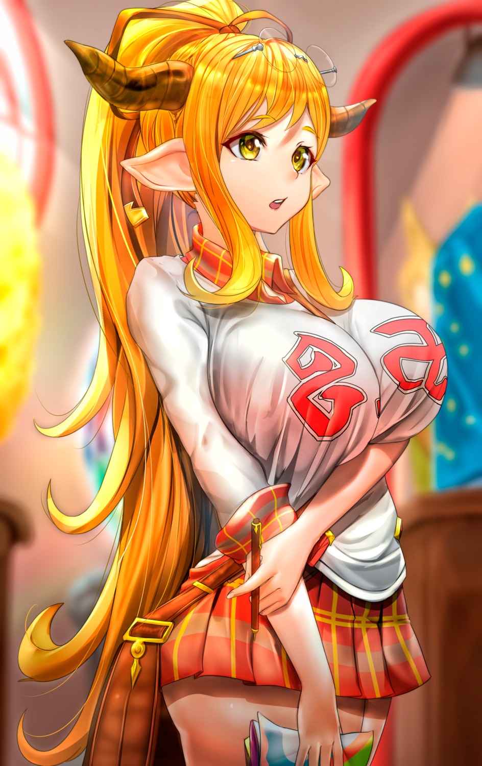 braco, granblue_fantasy, horns, pointy_ears, sarya_(granblue_fantasy)