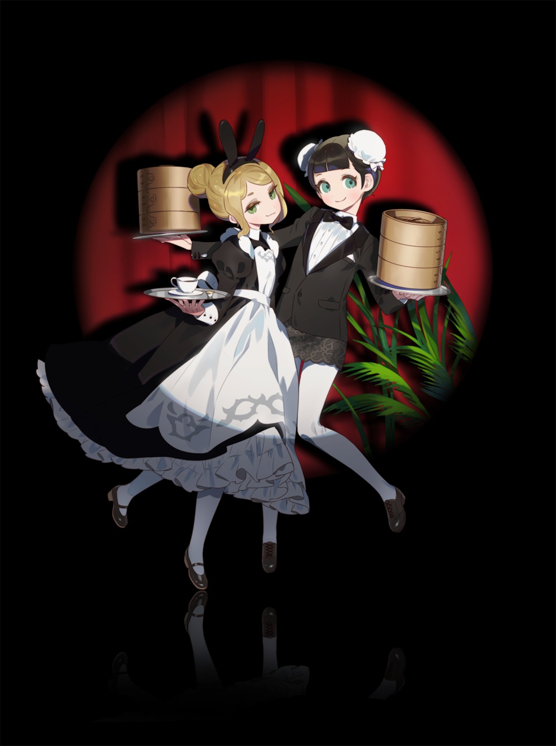 animal_ears, bunny_ears, doubutsu_no_mori, heels, maid, pantyhose, yomi