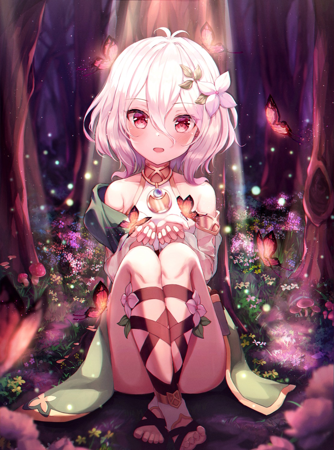 dress, kokkoro, pointy_ears, princess_connect!, princess_connect!_re:dive, skirt_lift, wabbajack