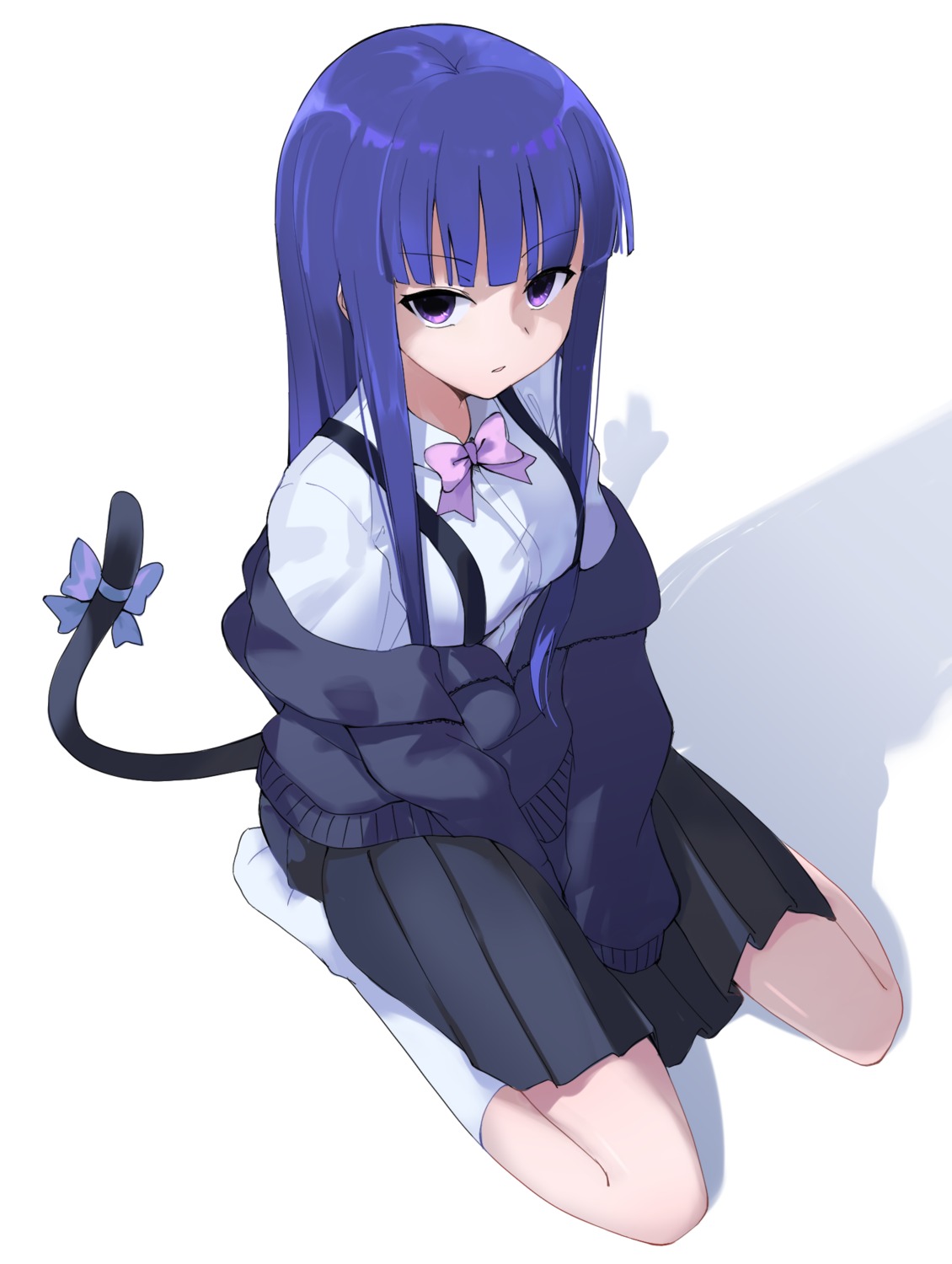 cosplay, frederica_bernkastel, furude_rika, higurashi_no_naku_koro_ni, sanmaruni, seifuku, sweater, tail
