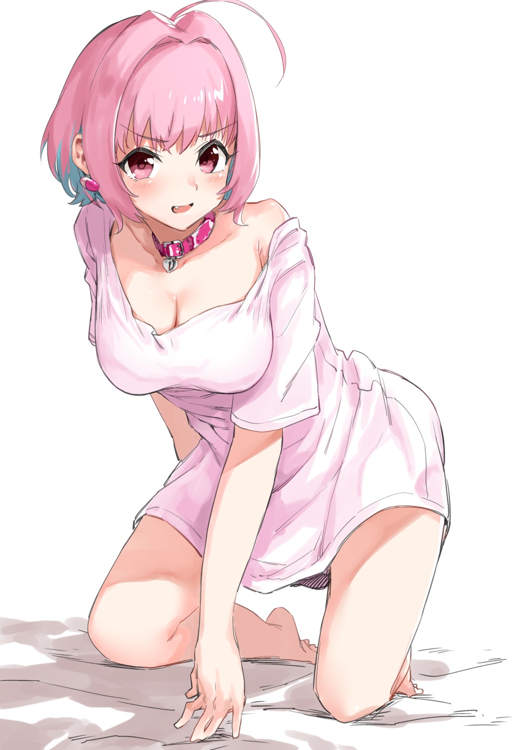 cleavage, hamita1220, no_bra, the_idolm@ster, the_idolm@ster_cinderella_girls, yumemi_riamu