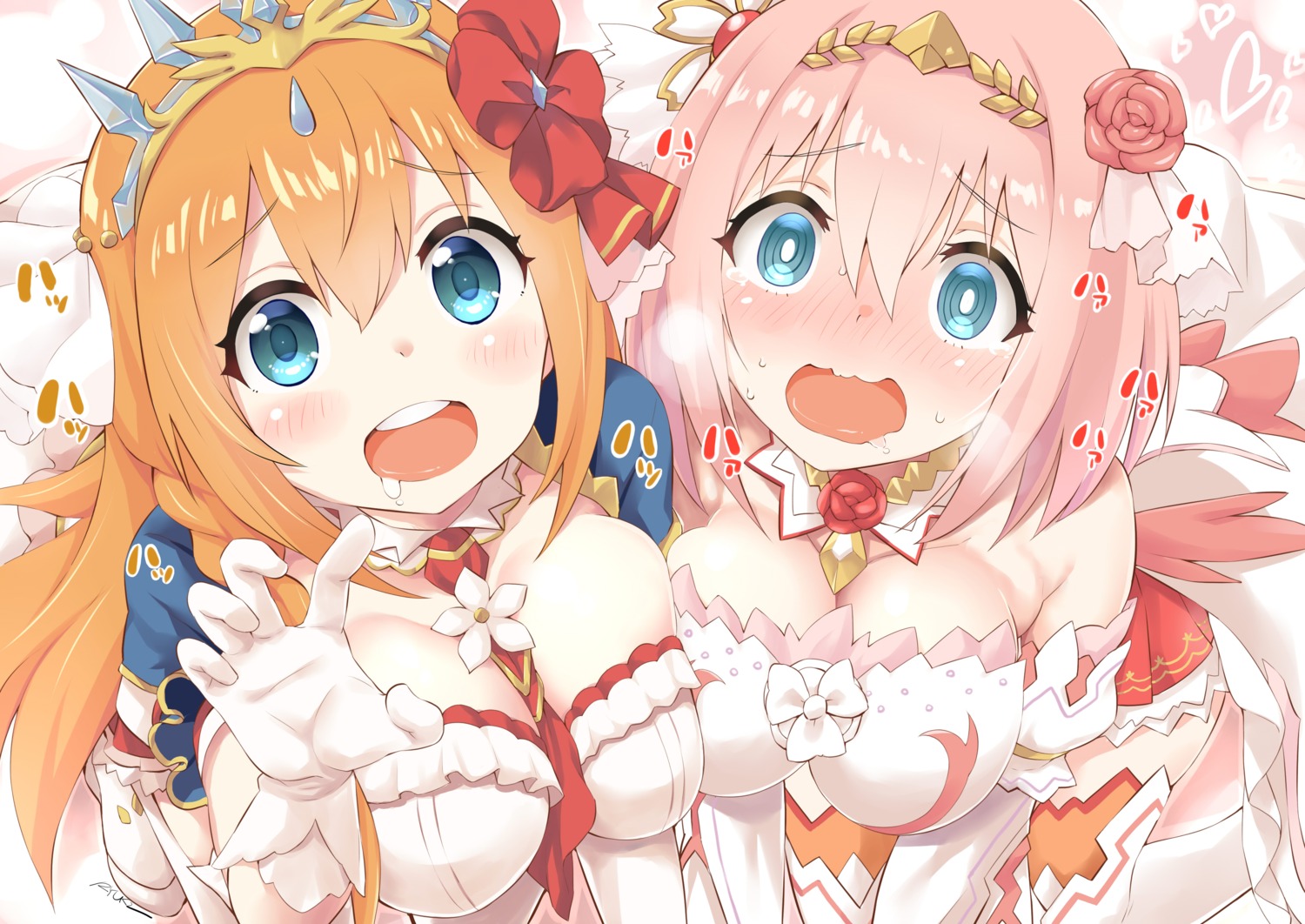 cleavage, kusano_yui, pecorine, princess_connect!, princess_connect!_re:dive, ryuki_(pixiv_2328), thighhighs