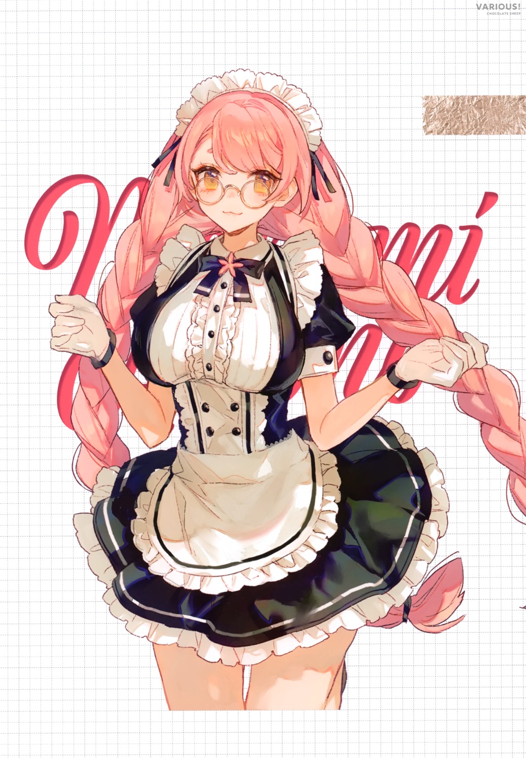 aizono_manami, chocoan, chocolate_sheep, maid, megane, nijisanji