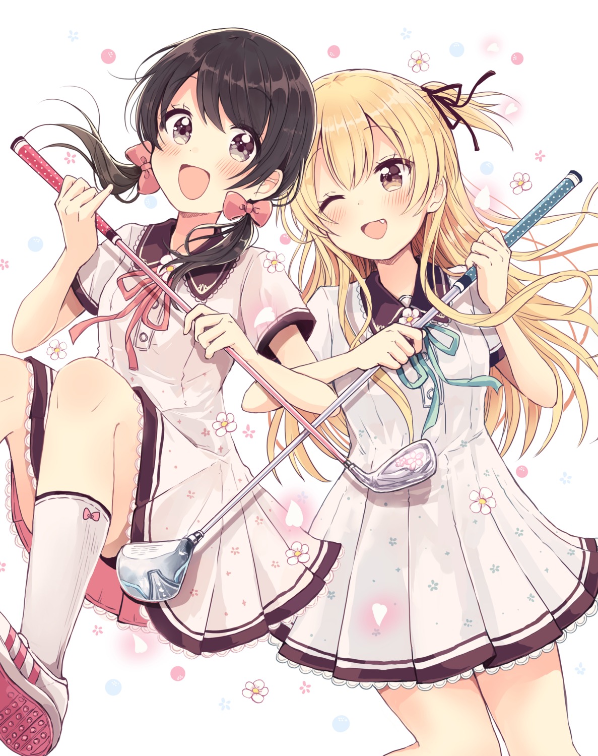 miyasato_haruka, sakura_oriko, seifuku, skirt_lift, swing!!, yokomine_ibuki